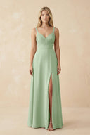 Sweetheart A - Line Pleated Chiffon Bridesmaid Dress in Sage - KissProm Bridesmaid Dresses