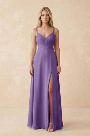 Sweetheart A - Line Pleated Chiffon Bridesmaid Dress in Tahiti - KissProm Bridesmaid Dresses
