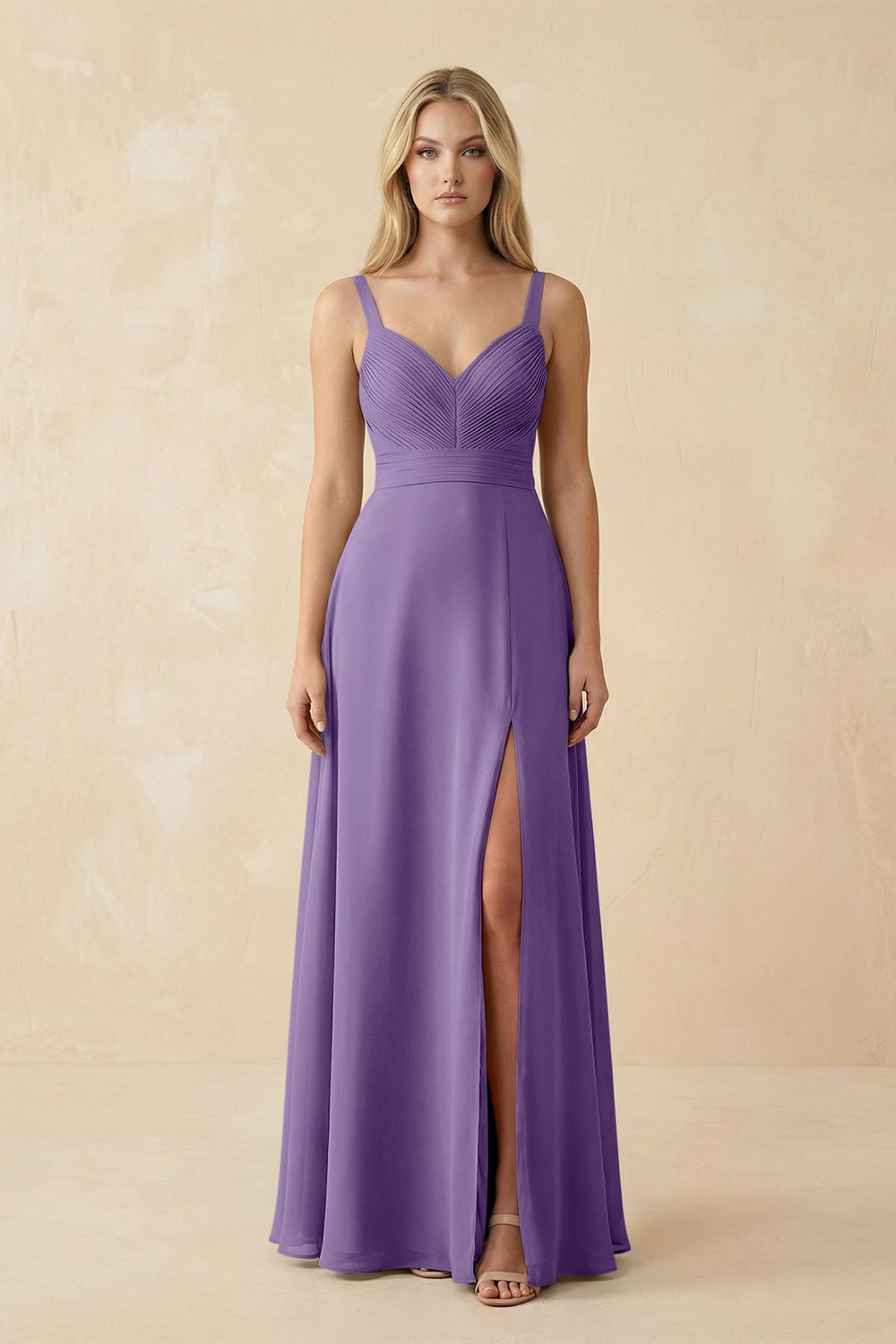 Sweetheart A - Line Pleated Chiffon Bridesmaid Dress in Tahiti - KissProm Bridesmaid Dresses