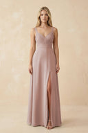 Sweetheart A - Line Pleated Chiffon Bridesmaid Dress in Toffee - KissProm Bridesmaid Dresses