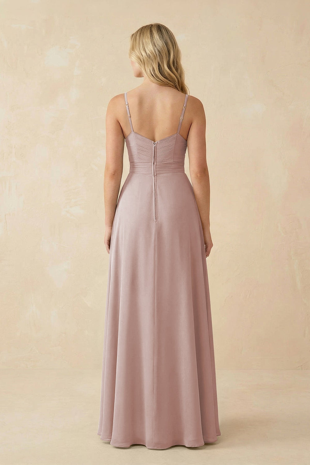 Sweetheart A - Line Pleated Chiffon Bridesmaid Dress in Toffee - KissProm Bridesmaid Dresses