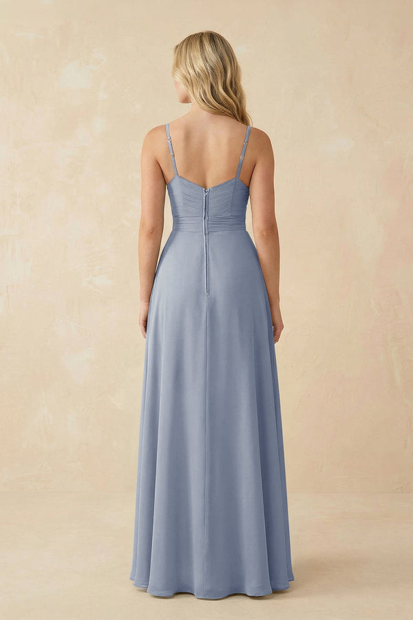Sweetheart A - Line Pleated Chiffon Bridesmaid Dress in Twilight - KissProm Bridesmaid Dresses
