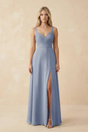 Sweetheart A - Line Pleated Chiffon Bridesmaid Dress in Twilight - KissProm Bridesmaid Dresses