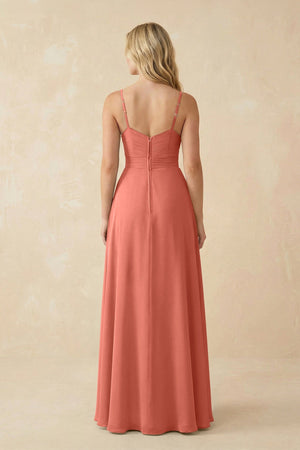Sweetheart A - Line Pleated Chiffon Bridesmaid Dress in Wild Rose - KissProm Bridesmaid Dresses