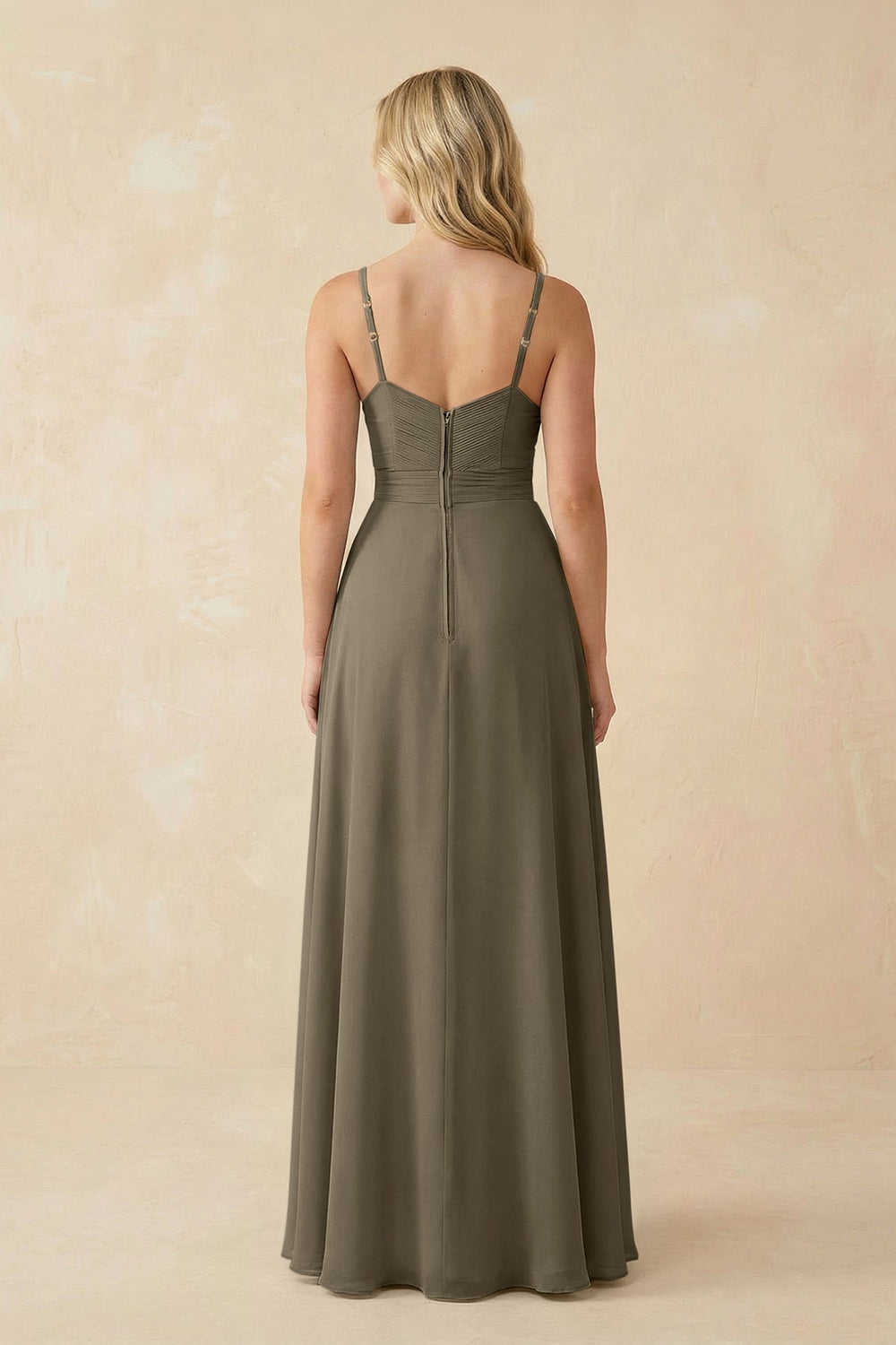 Sweetheart A - Line Pleated Chiffon Bridesmaid Dress in Willow Green - KissProm Bridesmaid Dresses