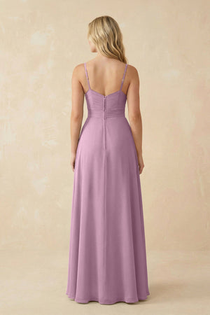 Sweetheart A - Line Pleated Chiffon Bridesmaid Dress in Wisteria - KissProm Bridesmaid Dresses