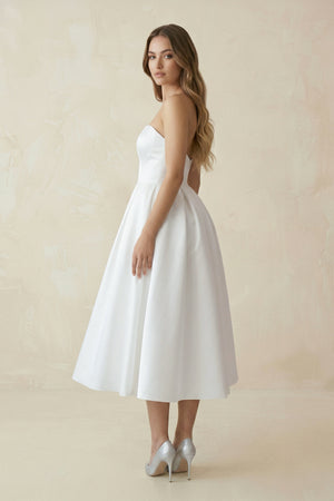 Short Satin Sweetheart Tea-length Bridal Dress for Casual Wedding – Wedding Dresses by KissProm | Available at KissProm