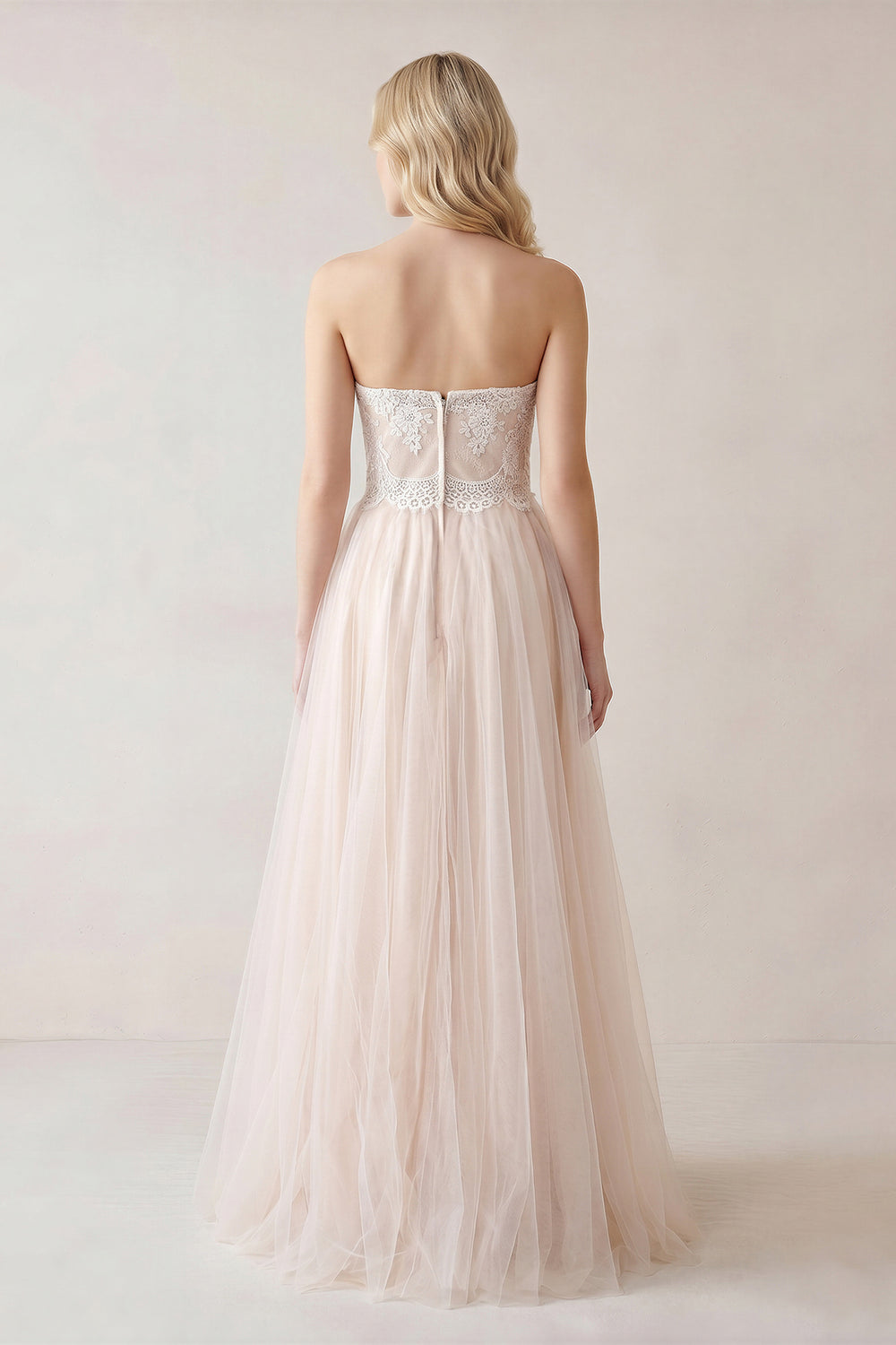 Sweetheart A-Line Tulle Lace Appliques Sleeveless Wedding Dress - KissProm