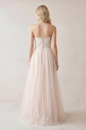 Sweetheart A-Line Tulle Lace Appliques Sleeveless Wedding Dress - KissProm