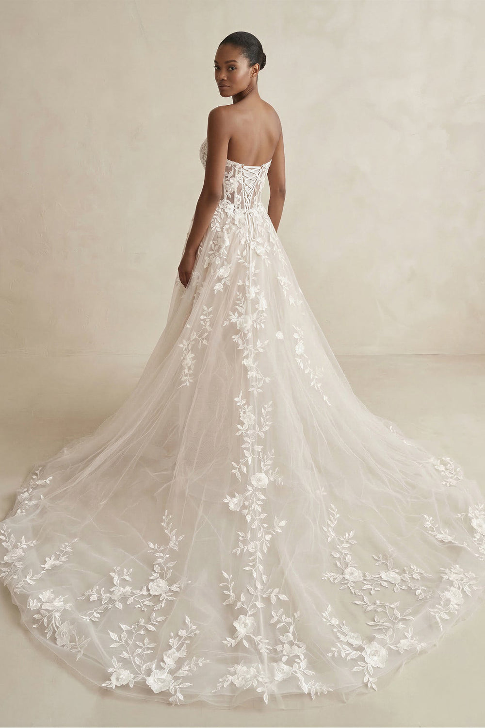 Sweetheart Appliqued Tulle Corset Wedding Dress in Ivory - KissProm Wedding Dresses