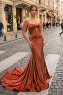 Sweetheart Satin Mermaid Long Prom Dress - KISSPROM PROM DRESSES