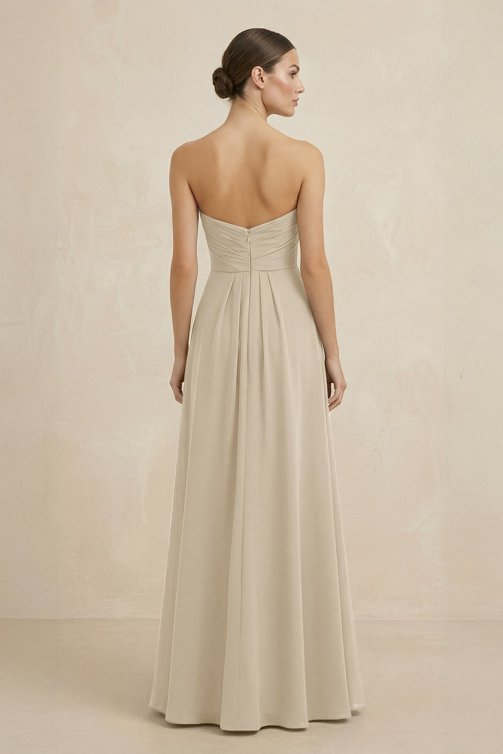 Sweetheart Chiffon A - Line Bridesmaid Dress with Slit in Champagne - KissProm Bridesmaid Dresses