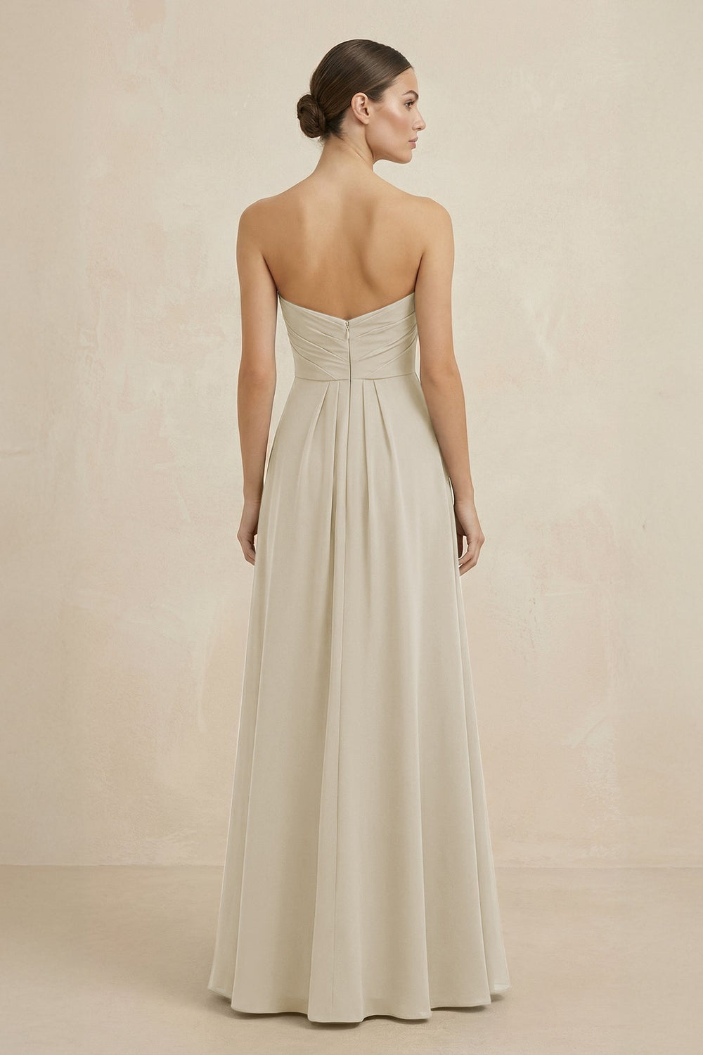Sweetheart Chiffon A - Line Bridesmaid Dress with Slit in Dove Gray - KissProm Bridesmaid Dresses