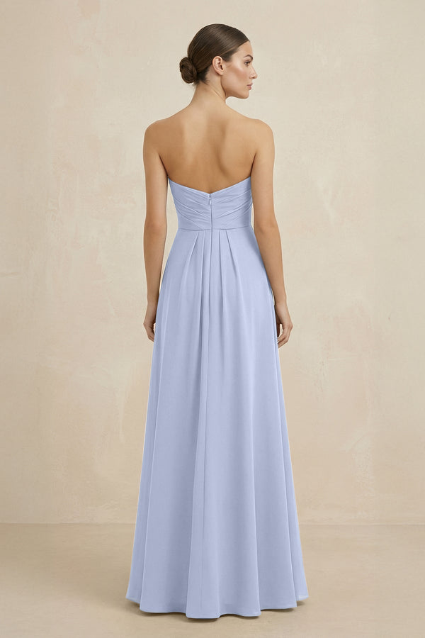 Sweetheart Chiffon A - Line Bridesmaid Dress with Slit in Ice - KissProm Bridesmaid Dresses