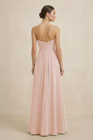 Sweetheart Chiffon A - Line Bridesmaid Dress with Slit in Pale Blush - KissProm Bridesmaid Dresses