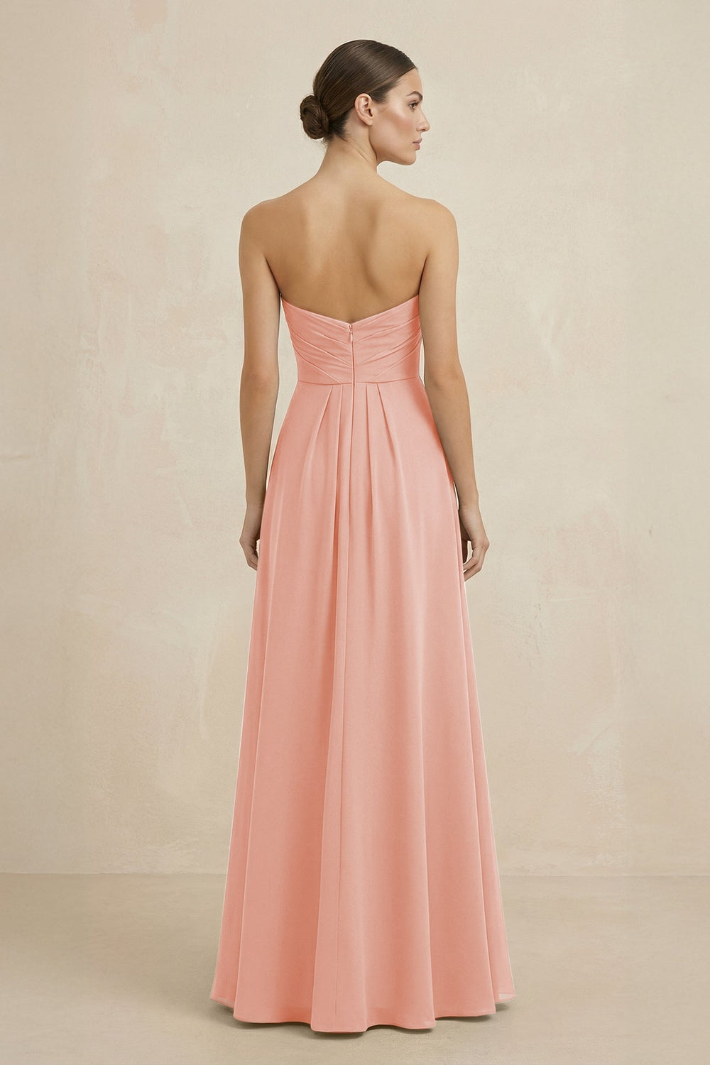 Sweetheart Chiffon A - Line Bridesmaid Dress with Slit in Rose Petal - KissProm Bridesmaid Dresses
