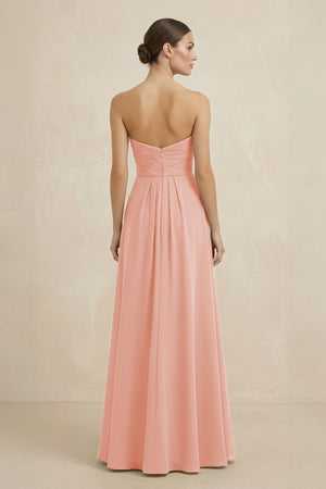 Sweetheart Chiffon A - Line Bridesmaid Dress with Slit in Rose Petal - KissProm Bridesmaid Dresses