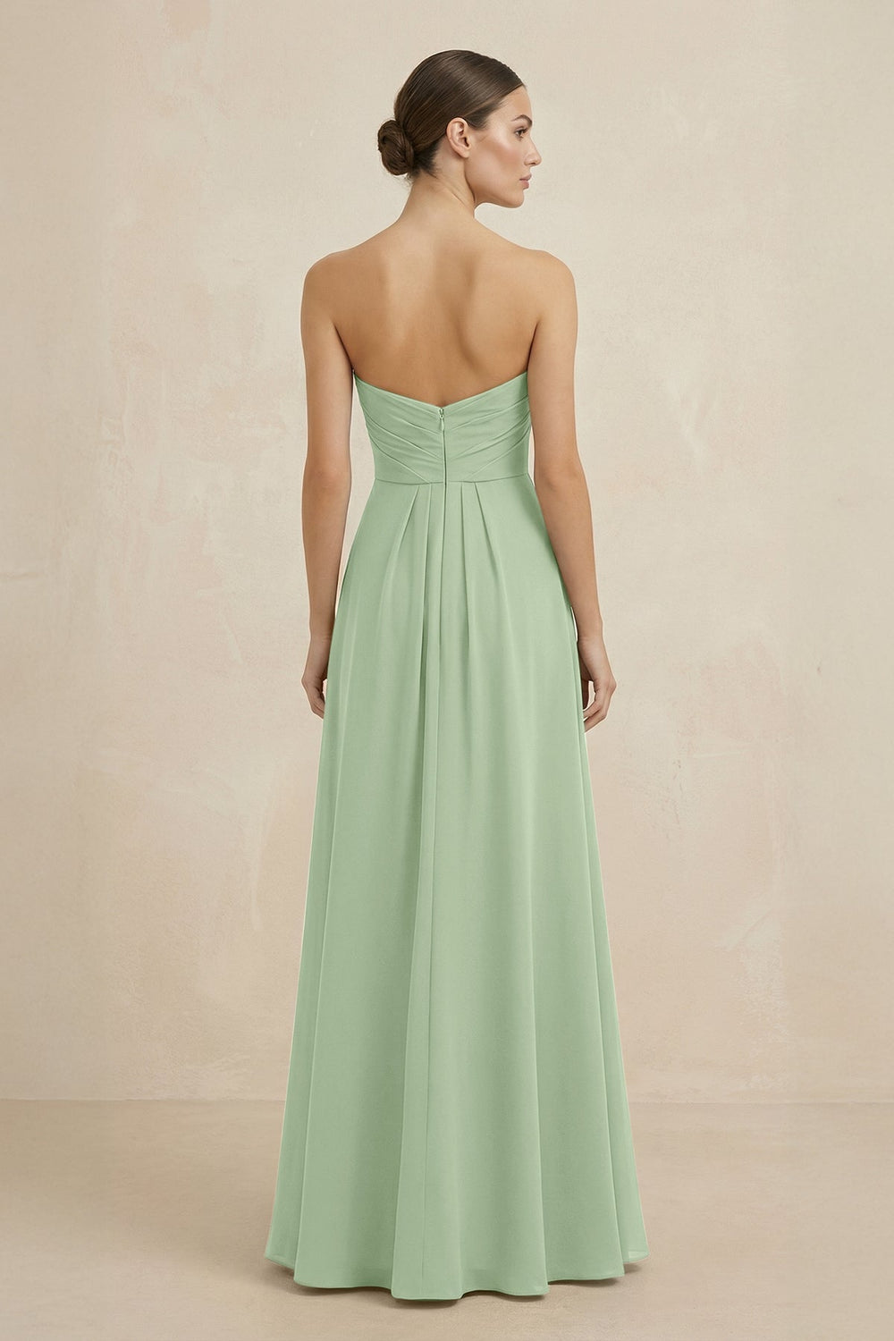 Sweetheart Chiffon A - Line Bridesmaid Dress with Slit in Sage - KissProm Bridesmaid Dresses