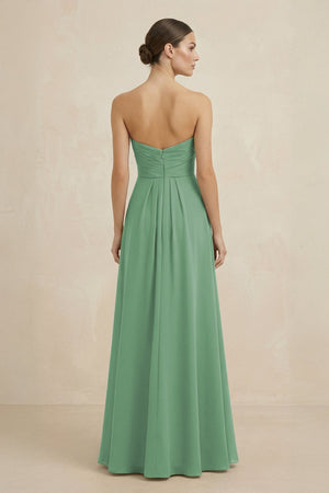 Sweetheart Chiffon A - Line Bridesmaid Dress with Slit in Sea Glass - KissProm Bridesmaid Dresses