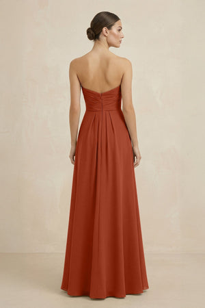 Sweetheart Chiffon A - Line Bridesmaid Dress with Slit in Spice - KissProm Bridesmaid Dresses