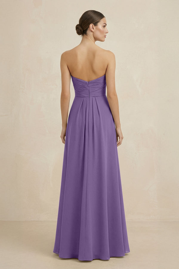 Sweetheart Chiffon A - Line Bridesmaid Dress with Slit in Tahiti - KissProm Bridesmaid Dresses