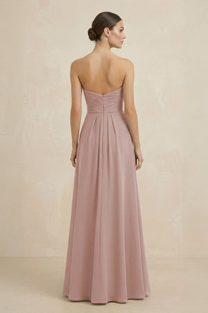 Sweetheart Chiffon A - Line Bridesmaid Dress with Slit in Toffee - KissProm Bridesmaid Dresses