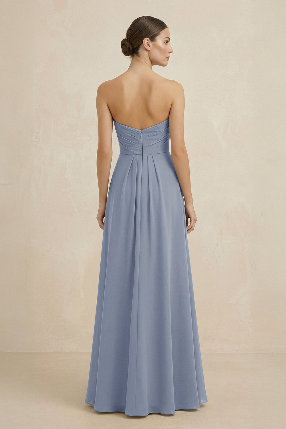 Sweetheart Chiffon A - Line Bridesmaid Dress with Slit in Twilight - KissProm Bridesmaid Dresses