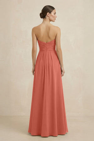 Sweetheart Chiffon A - Line Bridesmaid Dress with Slit in Wild Rose - KissProm Bridesmaid Dresses