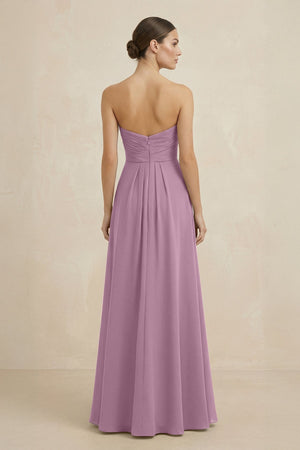 Sweetheart Chiffon A - Line Bridesmaid Dress with Slit in Wisteria - KissProm Bridesmaid Dresses