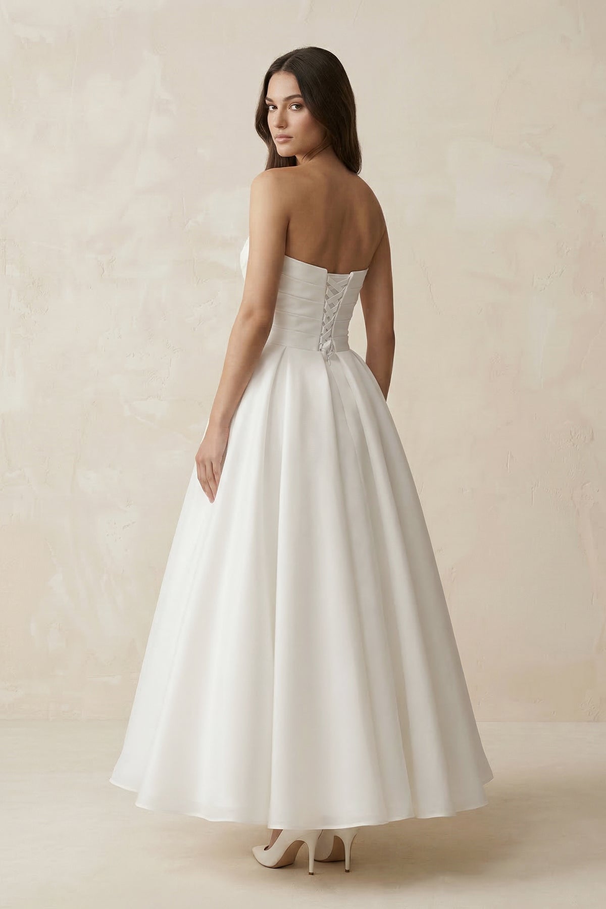 Sweetheart Chiffon A-Line Ruched Wedding Dress in White, White / 26 Sweetheart Chiffon A-Line Ruched Wedding Dress in White, White / 26