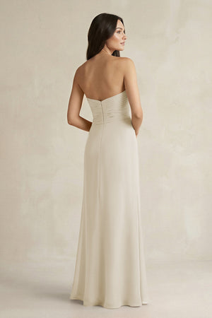 Sweetheart Chiffon Pleated Sheath Bridesmaid Dress in Dove Gray - KissProm Bridesmaid Dresses