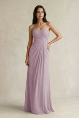 Sweetheart Chiffon Pleated Sheath Bridesmaid Dress in Dusk - KissProm Bridesmaid Dresses