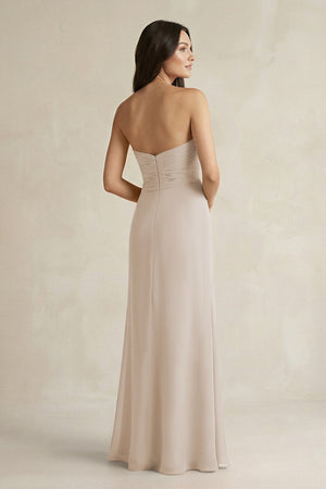 Sweetheart Chiffon Pleated Sheath Bridesmaid Dress in Frost - KissProm Bridesmaid Dresses