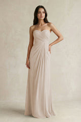 Sweetheart Chiffon Pleated Sheath Bridesmaid Dress in Frost - KissProm Bridesmaid Dresses