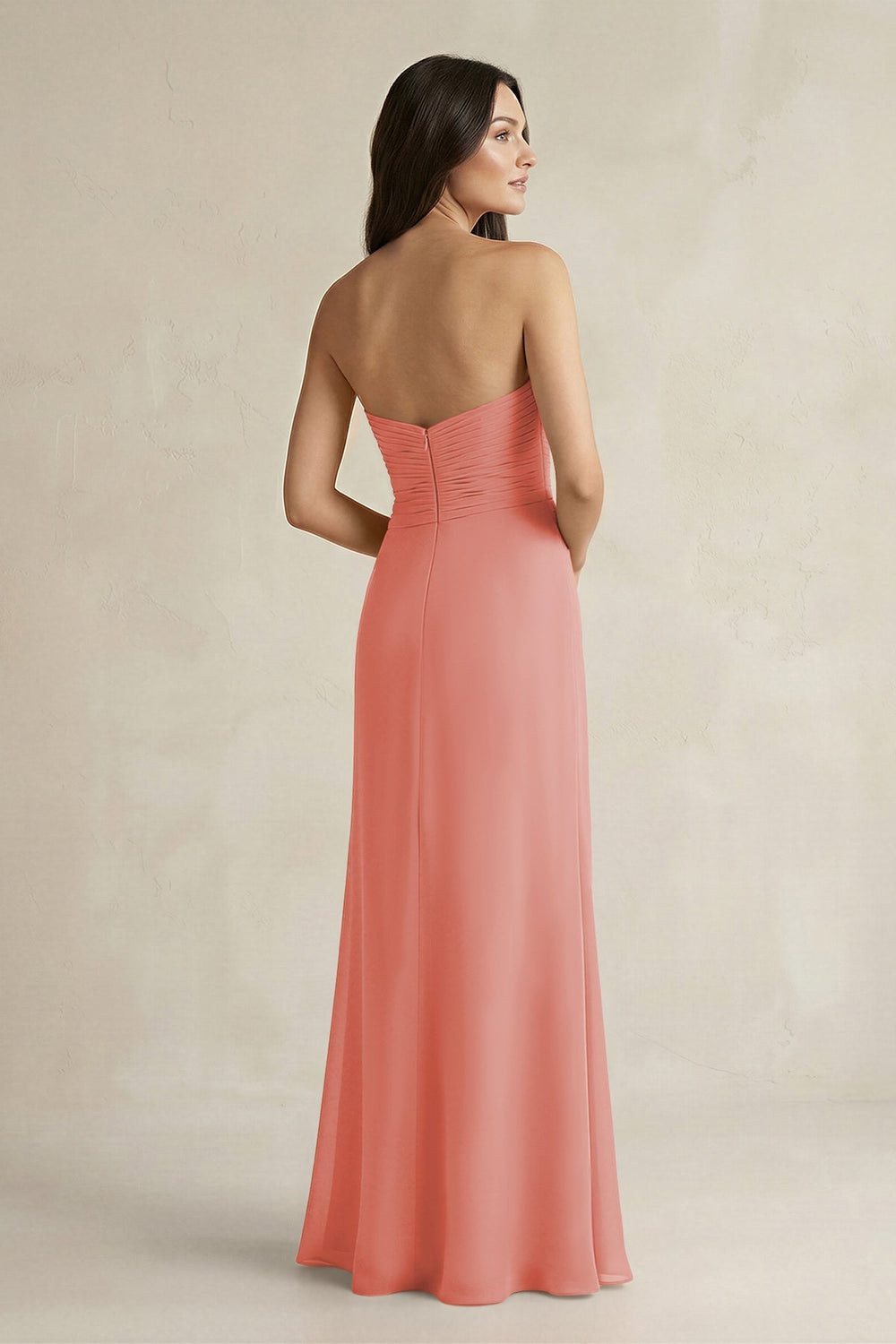 Sweetheart Chiffon Pleated Sheath Bridesmaid Dress in Mulberry - KissProm Bridesmaid Dresses