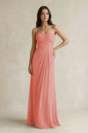 Sweetheart Chiffon Pleated Sheath Bridesmaid Dress in Mulberry - KissProm Bridesmaid Dresses