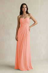 Sweetheart Chiffon Pleated Sheath Bridesmaid Dress in Rosette - KissProm Bridesmaid Dresses