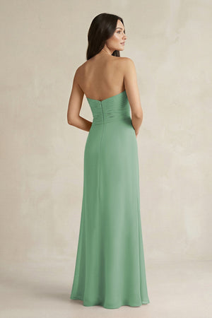 Sweetheart Chiffon Pleated Sheath Bridesmaid Dress in Sea Glass - KissProm Bridesmaid Dresses