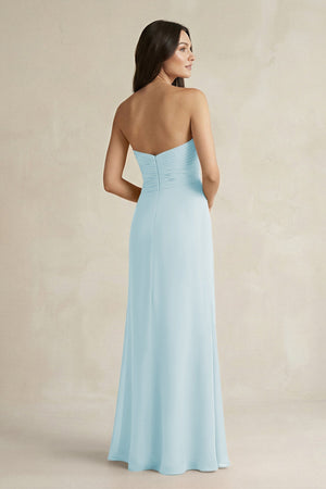 Sweetheart Chiffon Pleated Sheath Bridesmaid Dress in Sky Blue - KissProm Bridesmaid Dresses