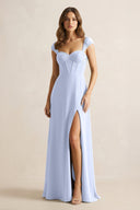 Sweetheart Corset A - Line Chiffon Bridesmaid Dress in Ice - KissProm Bridesmaid Dresses