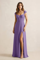Sweetheart Corset A - Line Chiffon Bridesmaid Dress in Tahiti - KissProm Bridesmaid Dresses