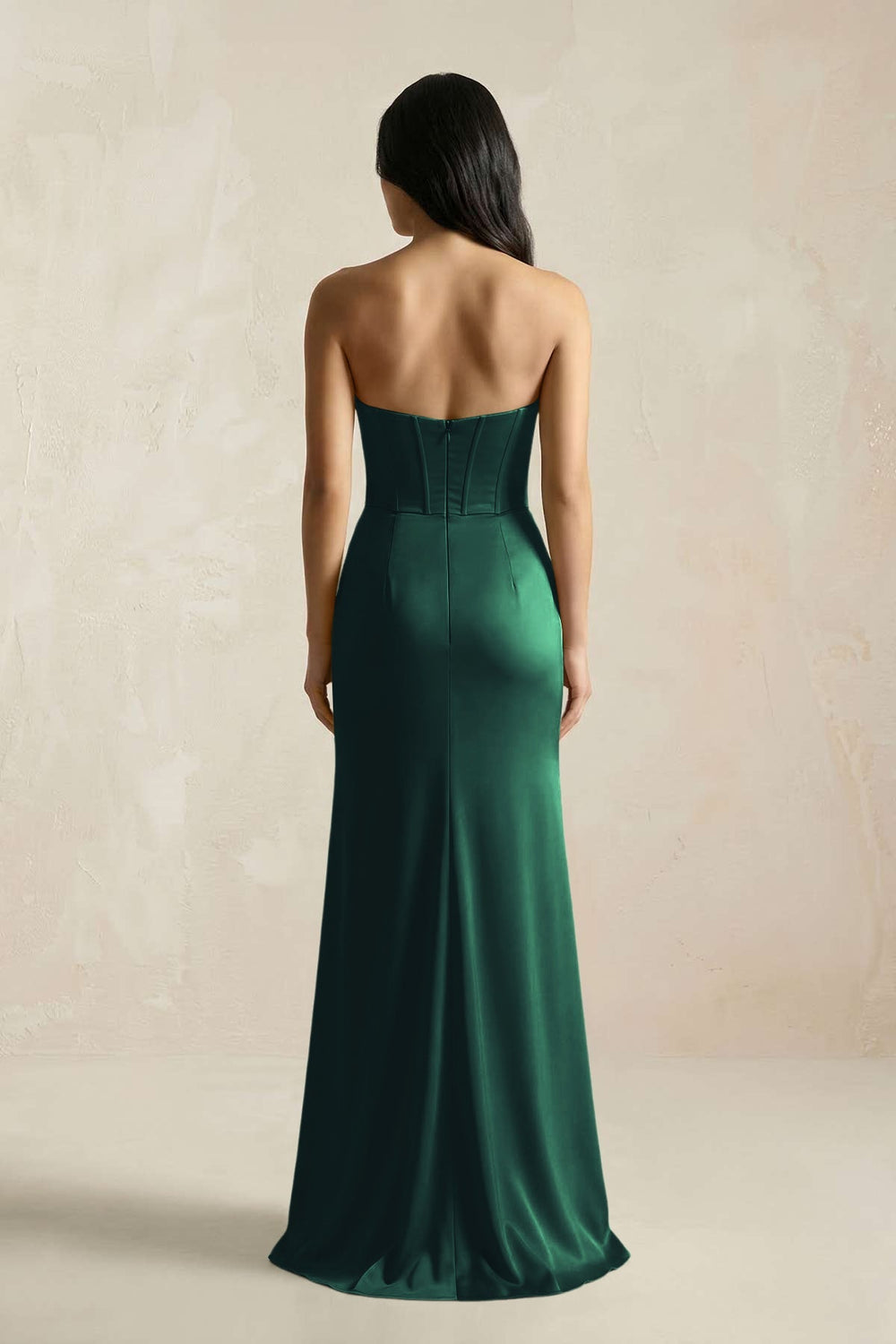 Sweetheart Corset Ruched Bridesmaid Dress in Dark Green - KissProm Bridesmaid Dresses