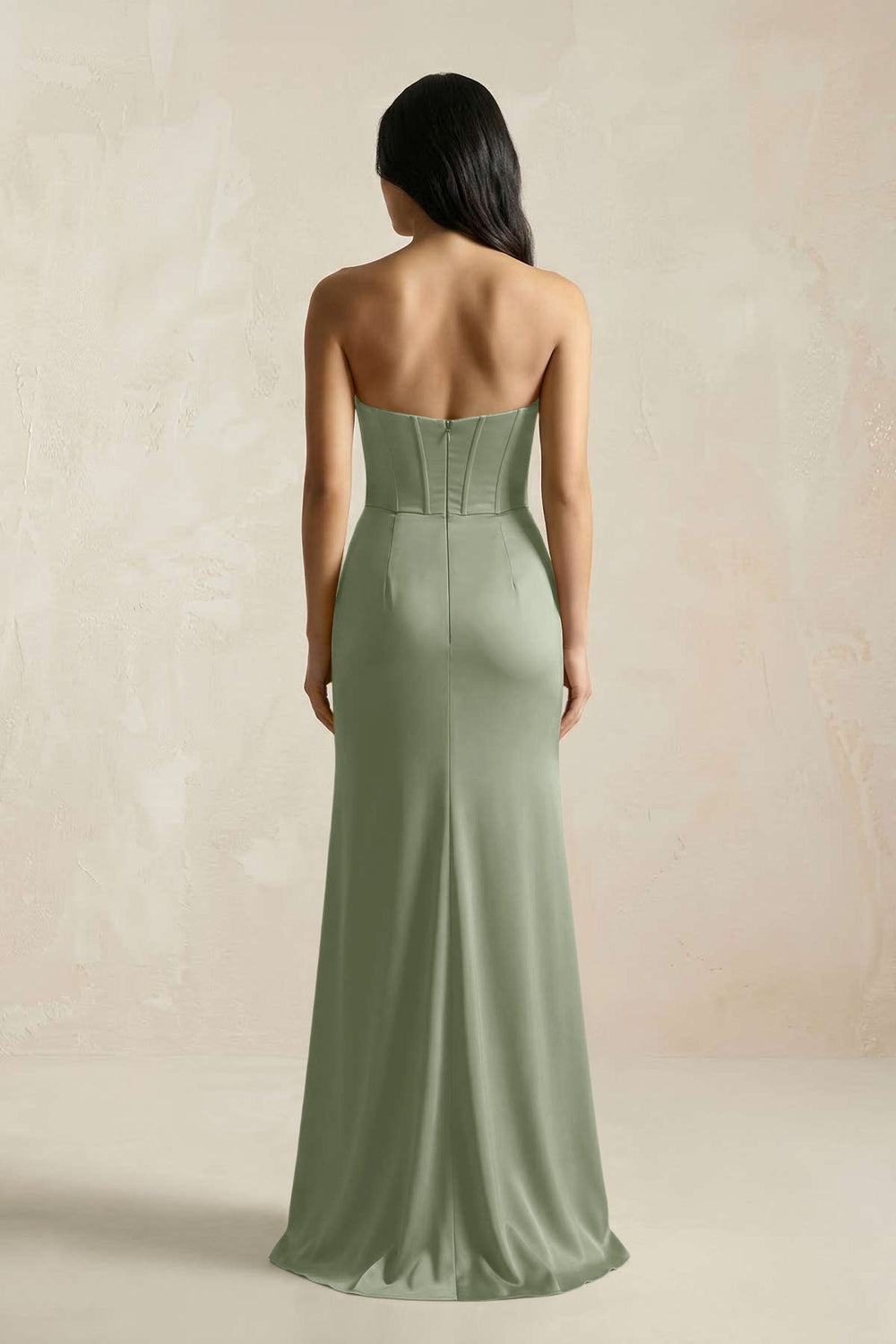 Sweetheart Corset Ruched Bridesmaid Dress in Dove Gray - KissProm Bridesmaid Dresses