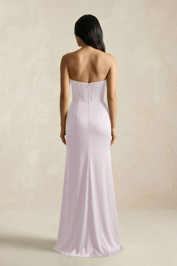 Sweetheart Corset Ruched Bridesmaid Dress in Dusk - KissProm Bridesmaid Dresses
