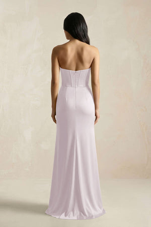 Sweetheart Corset Ruched Bridesmaid Dress in Dusk - KissProm Bridesmaid Dresses