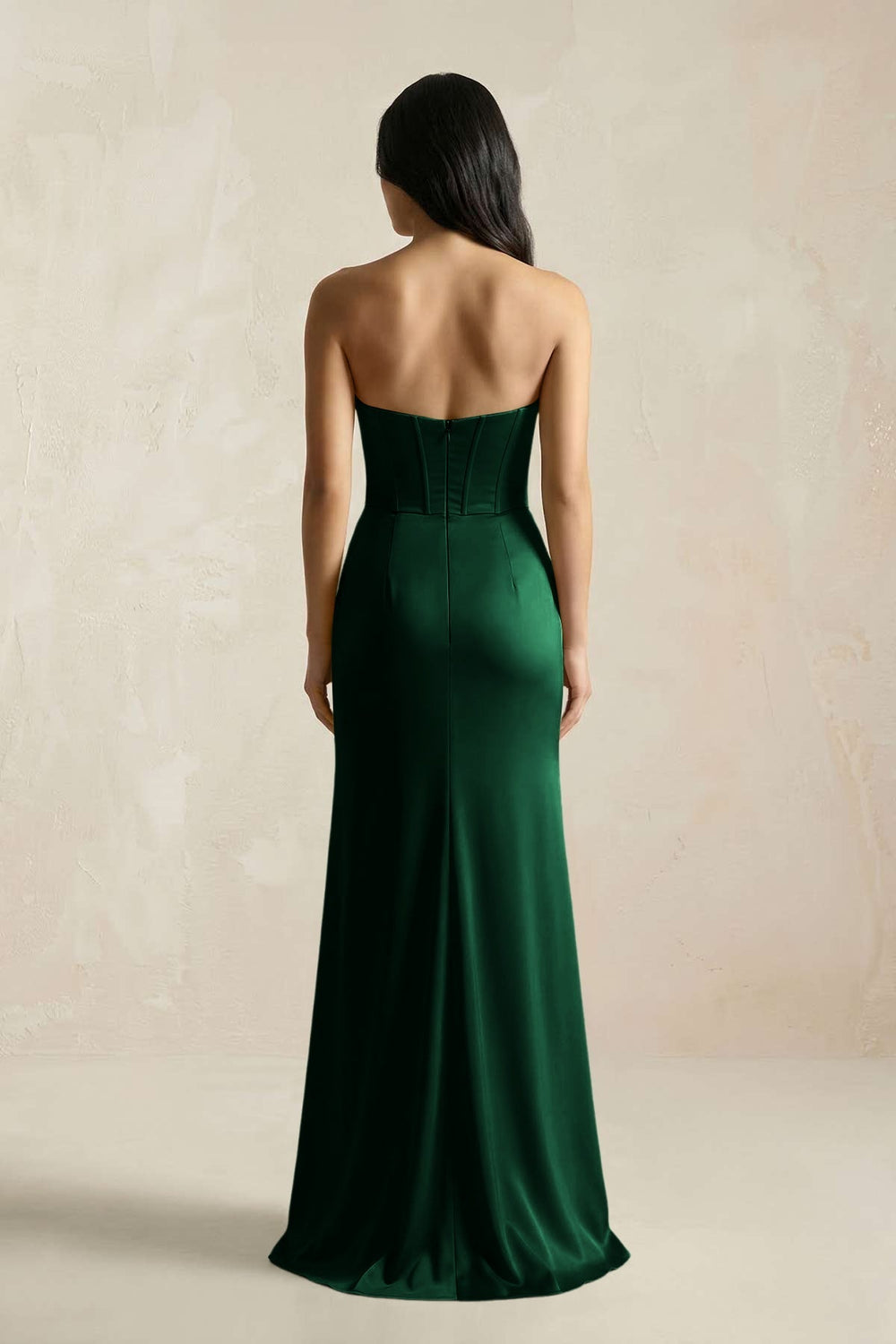 Sweetheart Corset Ruched Bridesmaid Dress in Green - KissProm Bridesmaid Dresses
