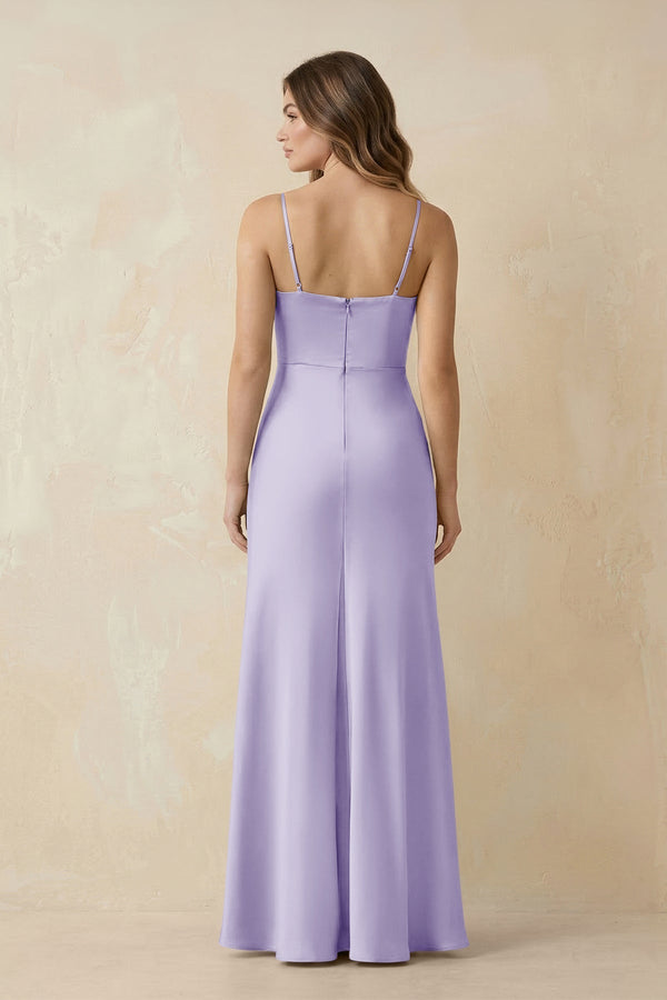 Sweetheart Corset Ruched Bridesmaid Dress in Lavender - KissProm Bridesmaid Dresses