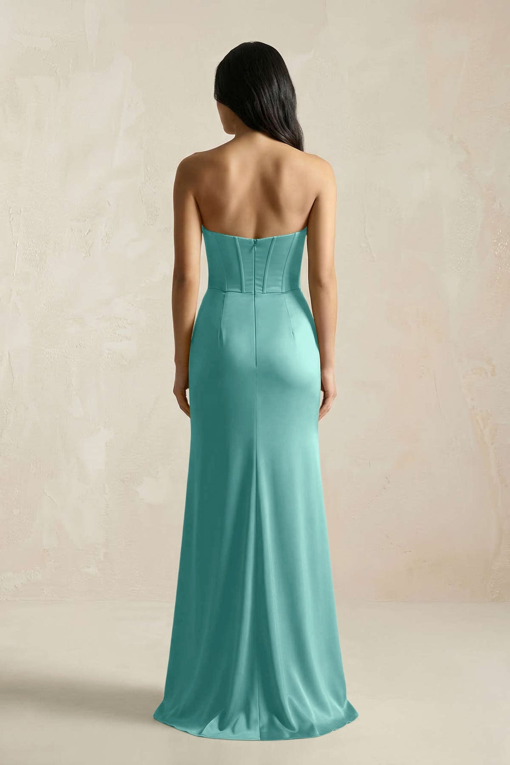 Sweetheart Corset Ruched Bridesmaid Dress in Pale Pistachio - KissProm Bridesmaid Dresses