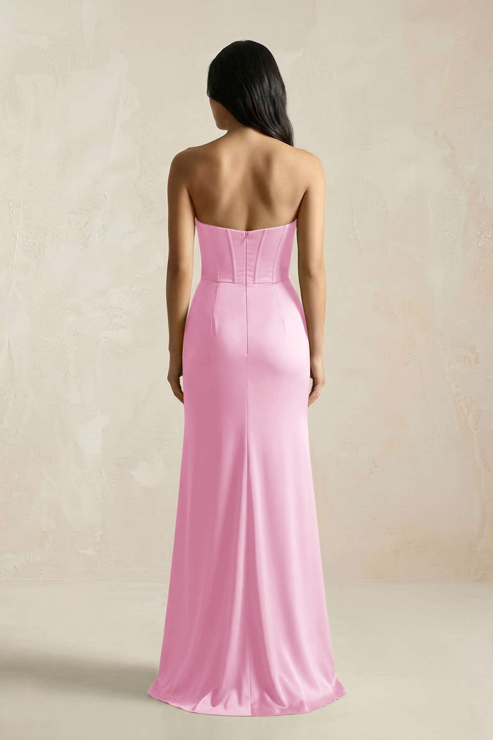 Sweetheart Corset Ruched Bridesmaid Dress in Pink - KissProm Bridesmaid Dresses