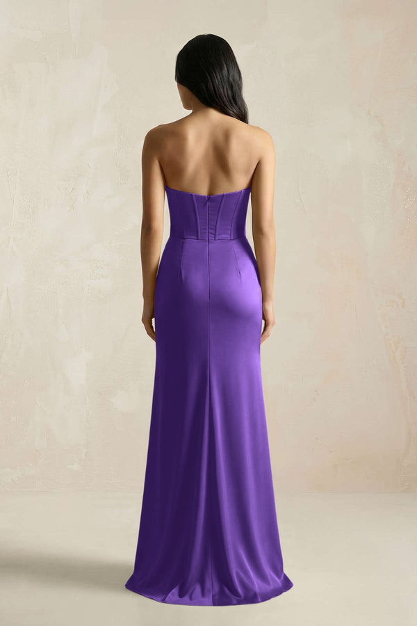 Sweetheart Corset Ruched Bridesmaid Dress in Tahiti - KissProm Bridesmaid Dresses